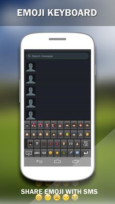 the emoj keyboard is displayed on an iphone