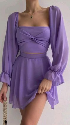 Purple Butterfly Outfit, Purple Aesthetic Dress, Long Sleeve Prom Dress Short, Dress Homecoming, Purple Outfits, Purple Long Sleeve, Minimalist Dresses, Short Prom Dress, Short Prom