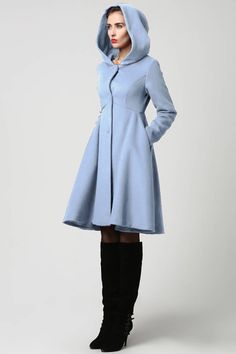 "gift for women,This wool coat is for you if you are looking for a winter coat, features a hooded coat design, beautifully structured, triangular shaped, empire waist bodice with seam detailing that leads in a wide flowing skirt. The coat is the perfect gift for everyone. It fits really well and is flattering. DETAIL * Made of high quality materials, durable enough for your daily wearing * Perfect Match with your favorite leggings, black slacks, denim jeans, etc * 50% wool blend, 50% fiber,nylon Women Winter Coat, Christmas Coat, Chiffon White Dress, Winter Coat Women, Hooded Wool Coat, Red Wool Coat, Princess Coat, Cool Coats, Wool Winter Coat