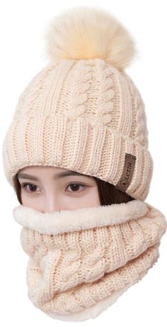 PRICES MAY VARY. ❤【Fashion & Beautiful】:Pom beanie hats are mixed colors fashionable design,compare other single color hat is more beautiful and fashion. At the top of the cap attached a cute fur ball,the fur is rich and smooth ,perfect matching fashionable elements. Make u looks distinctive of the rest. ❤【Cozy & Snug Fit】: Cute winter hat is made of the high quality Acrylic,which have good sense of touch.Hand-knitted provides soft and cozy touching experience. Close to the skin,and gives you la Cute Winter Hats, Beret Cap, Ski Hat, Lady Girl, Hat And Scarf Sets, Ski Hats, Rose Bonbon, Winter Cap, Winter Hats Beanie