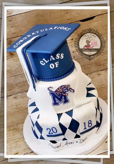 a cake made to look like a graduation cap