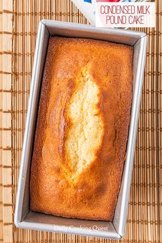 a loaf of pound cake sitting on top of a pan