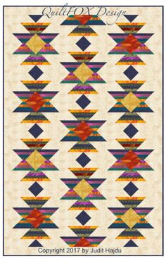 a quilt pattern with triangles on it and the words, quilt o'clock design