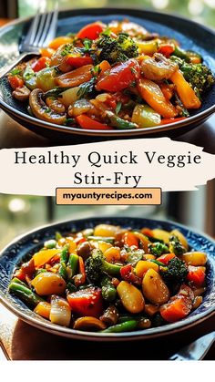 healthy quick veggie stir - fry recipe with broccoli and carrots