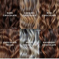 Cual elijes para ti? Cual es tu favorito! #hair , #hairstyle , #haircolor , #colorista , #wellahair , #lorealhair , #coloristawella , #haircut , #wellaviral , #balayage , #shatush , #stronger , #babylightsandbalayage Moroccan Oil Hair, Loreal Hair, White Raspberry, Dark Caramel, Wella Hair, Oil Hair, Moroccan Oil, Hair Colour, Chocolate Milk