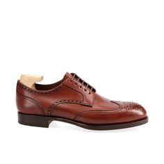 WINGTIP DERBY SHOES IN BURGUNDY BOX CALF Cordovan Shoes, Wingtip Shoes, Men's Shoes Accessories, Exclusive Shoes, Shoe Tree, Shoes Collection, Goodyear Welt, Shoes Outlet, Derby Shoes