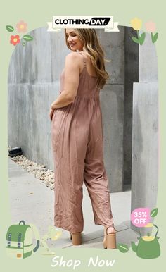 Heyson All Day Full Size Wide Leg Button Down Jumpsuit In Mocha Mocha, Button Downs, Wide Leg, Shop Now, Jumpsuit, Free Shipping, Clothes