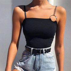 Club Streetwear, Cutout Bodysuit, I N, Sleeveless Bodysuit, Style Noir, Black Women Fashion, Rave Outfits, Black Style