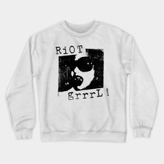 riot Grrrl t shirt punk -- Choose from our vast selection of crewneck sweatshirts to match with your favorite design to make the perfect custom graphic crewneck sweatshirt. Pick your favorite: Crewneck Sweatshirt or Lightweight Crewneck Sweatshirt. Customize your color! For men and women. Band Merch Crew T-shirt For Winter, Punk Letter Print Sweatshirt For Concert, Punk Style Letter Print Sweatshirt For Concert, White Punk Cotton Sweatshirt, White Cotton Punk Sweatshirt, White Cotton Punk Style Sweatshirt, Band Logo Crew Neck Sweatshirt, Band Merch Sweatshirt With Screen Print For Fans, Band Merch Crew Neck Sweatshirt