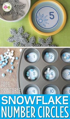 snowflake number circles for kids to play with