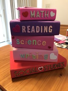 three books stacked on top of each other with the words reading science written on them