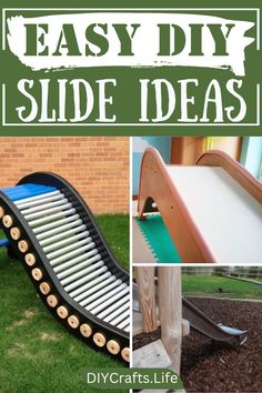 an easy diy slide for kids to play on in the yard or back yard