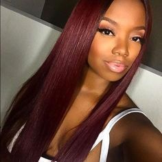 Sew In Hairstyles, Burgundy Hair, Hair Laid, Hair Crush, Ombre Hair, 100 Human Hair, Weave Hairstyles, Dark Hair, Baby Hairstyles