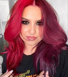 Burgundy Split Dye, Arctic Fox Wrath, Cherry Red Hair Color, Fox Hair Color, Red Hair Color Ideas, Split Dye, Cherry Red Hair, Split Dyed Hair, Arctic Fox Hair Color