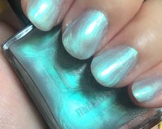 Lucky Neon Green Fluid Art Polish | Etsy Fragrance Bottle Design, Nail Polish Blue, Euphoria Nails, Sky Blue Nails, Gray Polish, Kiss Nails, Holographic Nail Polish, Nail Oil