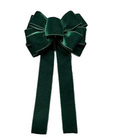 a green bow on a white background