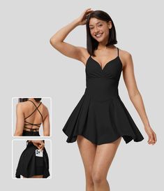 Backless Crisscross Lace Up 2-in-1 Pocket Mini Slip Active Dress Workout Dress, Active Dress, Crop Top Jacket, Long Sequin Dress, Short Maxi Dress, Long Sleeve Sequin Dress, Mini Slip, Bleach Wash, Pump Dress