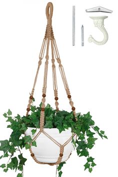 PRICES MAY VARY. 【❤ For up to 12 inch Pots】- Specifically tailored for pots up to 12 inches in diameter, this macrame hanger provides a secure and stylish display option for a variety of plant types. NO Plant / Pot included 【❤ Thick Jute for Stability】- Crafted from a robust 4mm Jute cord, this plant hanger offers exceptional sturdiness, making it ideal for hanging ceramic pots, metal pots, terrariums, or plastic pots. The weight limit is an impressive 15 lbs. 【❤ Swag Hook Included 】- Each purch Plant Macrame, Planter Hanger, Hanging House, Macrame Planter, Plant Hanging, Hanging Plant Wall, Hanging Plant Holder, Plant Tattoo, Garden Indoor