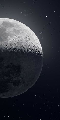 an artist's rendering of the moon in space