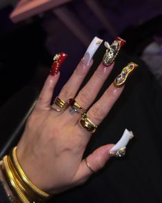 curved nails> Curve Nails Acrylic, Curve Nails, Cardi B Nails, Dont Play, Junk Nails, Curved Nails, T B, Beauty Tattoos