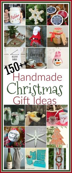 the cover of handmade christmas gift ideas, with pictures of different ornaments and decorations