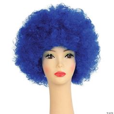 A nice inexpensive afro perfect for clowns. Synthetic wig fits most adults. Blue Afro, Yellow Blonde, Afro Wig, Champagne Blonde, Afro Wigs, Your Hairstyle, Crystal Crafts, Themed Events, Pink Rainbow