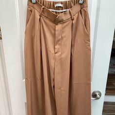 Brand New Clasp And Zipper Closure Wide Leg Pant Solid Color Amazon Bottoms For Summer, Amazon Solid Summer Bottoms, Solid Color Summer Bottoms From Amazon, White Linen Jumpsuit, Amazon Pants, Green Trousers, Black Leather Pants, Ankle Length Dress, Linen Jumpsuit