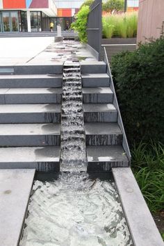 the water is running down the stairs