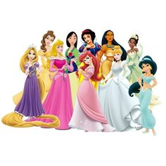 the disney princesses are all dressed up in their dresses