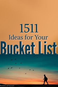 a man walking across a beach next to the ocean with text that reads, 511 ideas for your bucket list