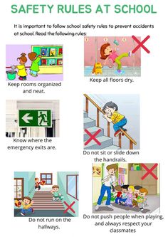 the safety rules at school are shown in this poster