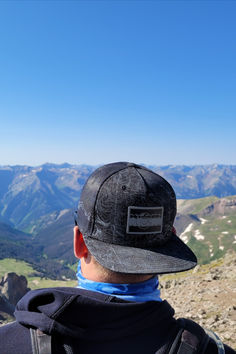 Black Colorado Hat with Topo Map Flatbill Hat, Flat Bill Hats