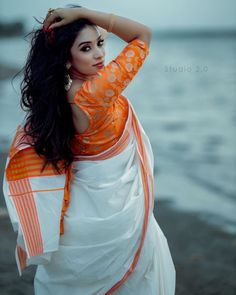 Blouse Designs For kasavu saree - Tikli Half Sleeve Blouse Designs, Blouse Design Ideas, Kasavu Saree, Cutwork Blouse, Best Blouse Designs, Kerala Saree, Cutwork Blouse Designs, Blouse Back Neck Designs, Indian Wedding Photography Poses