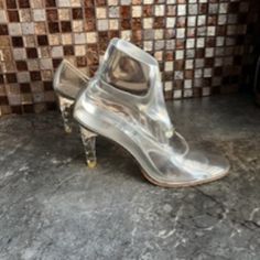 Totally Transparent Shoes With Stones On The Hills. Worn Once . 3 1/4 Heel. Could Be Used Year Around, Different Occasions. Us Size 8 M Transparent Shoes, Clear Shoes, Cinderella Shoes, Stuart Weitzman Shoes, The Hills, 8 M, White Silver, Stuart Weitzman, Shoes Women Heels