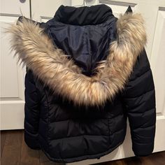 Black. Removable Faux Fur Hood. Only Worn A Couple Of Times But Looks Like Brand New. From Nordstrom. Padded Coat. Very Warm. Black Puffer Jacket With Fur Hood, Jacket With Fluffy Hood, Mica Core, Hood Accessory, Fur Puffer Jacket, Jacket With Fur Hood, Topshop Jacket, Puffer Jacket With Fur, Fur Jacket Women