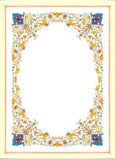 an ornate frame with flowers and leaves