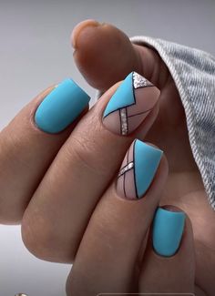 Geometric Nail Art, Hello Nails, Square Nail Designs, Fancy Nails Designs, Geometric Nail, Nail Art Designs Diy, Rose Nails, Nails 2024, Nail Inspiration