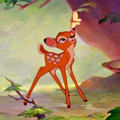 the little deer from disney's animated film, fawnish with an antelope on its head