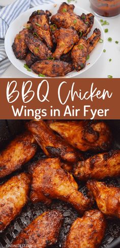 bbq chicken wings in an air fryer