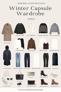 Waredrop Capsule, Winter Clothes For Women 2024, Winter Wardrobe Staples, Chic Winter Capsule Wardrobe, Edgy Winter Capsule Wardrobe, Winter Outfit Capsule Wardrobe, Winter Clothes Capsule