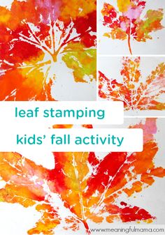 leaf stamping kids'fall activity