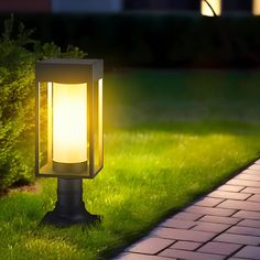 a light that is sitting in the grass