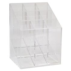 a set of six clear acrylic boxes with dividers