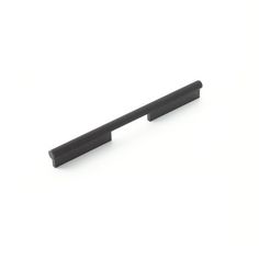 a black plastic handle on a white background