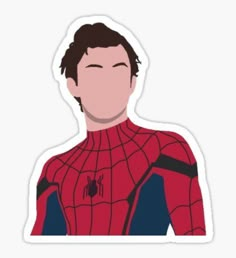 the spider man sticker is shown with his eyes closed and one eye wide open