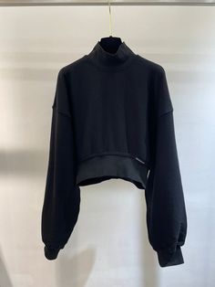 Size: XS, S, M, L, XL, XXL, XXXL It comes with Dust box, Care manual, Tag, and Paper bag.Size Guide: Black High Neck Top For Streetwear, Casual High Stretch Tops With Ribbed Cuffs, Black Cropped Tops With Ribbed Cuffs, Black Cropped Top With Ribbed Cuffs, Black Oversized High Neck Top, Oversized Black High Neck Top, Chic Black Tops With Ribbed Cuffs, Global Style, Chic Handbags