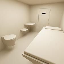 an empty bathroom with white walls and floor