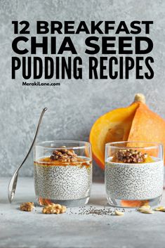 chia seed pudding recipe in two glasses