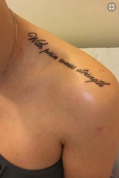 a woman with a tattoo on her shoulder saying, happy new year's eve