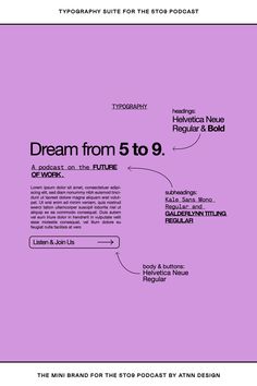 a purple book cover with the words dream from 5 to 9, and an image of a